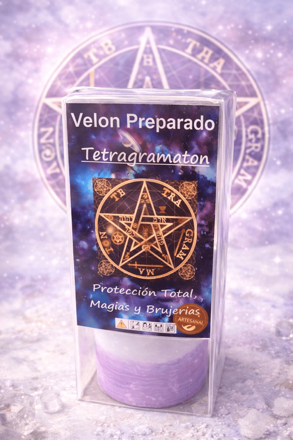 Velón Preparado Tetragramaton · Protección Divina, Equilibrio y Manifestación Velones RitualesTienda esotérica Málaga - La Tienda de Tata Magic: tienda Esotérica en Málaga